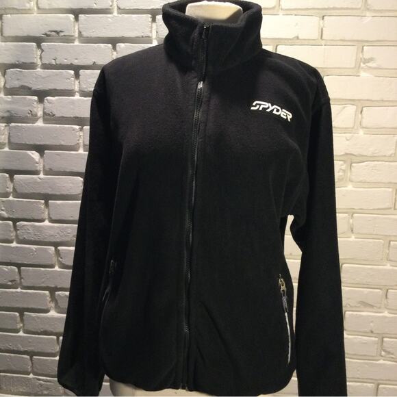 Spyder Vintage black oversized fleece jacket 12 - Picture 1 of 7
